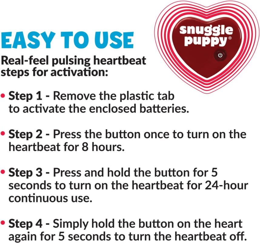 Snuggle Puppy Heartbeat Stuffed Toy for Dogs - Pet Anxiety Relief and Calming Aid - Brown and White